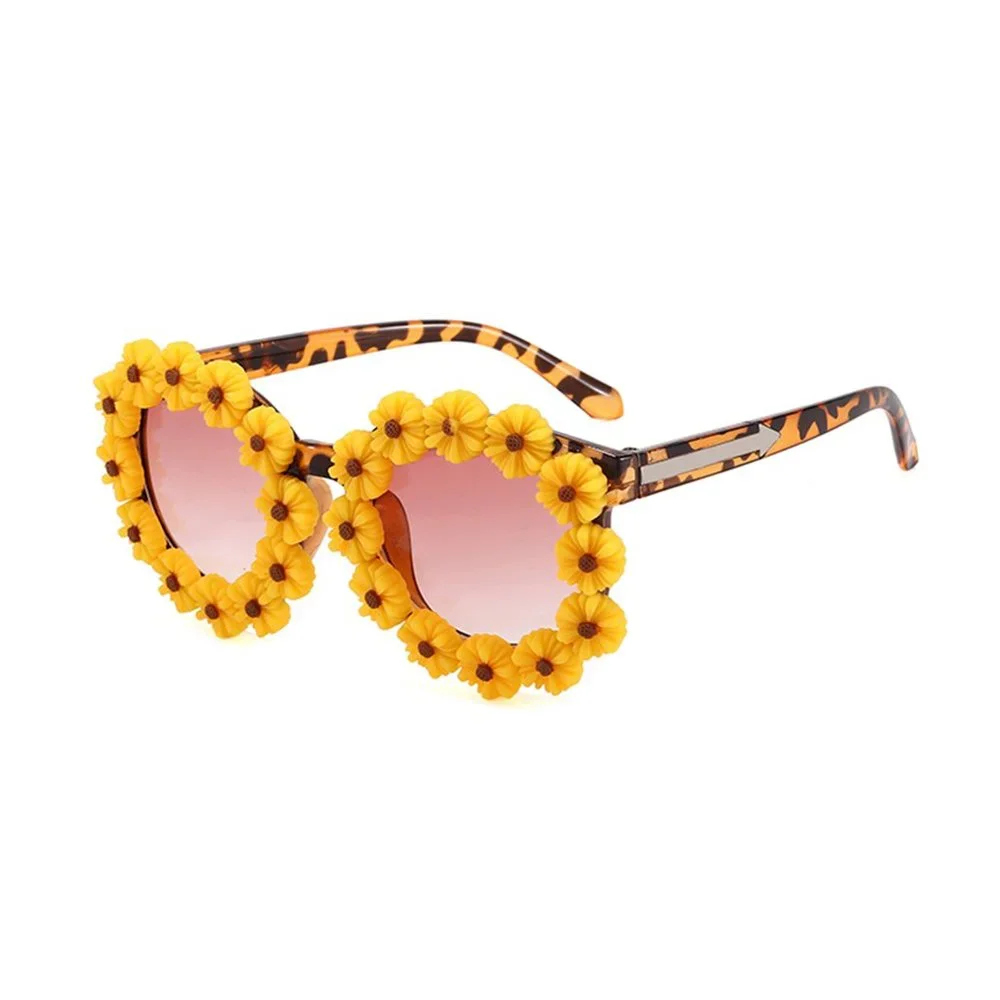 Little Girls Summer Sunglasses Sweet Style Sunflowers Frame Outdoor Casual